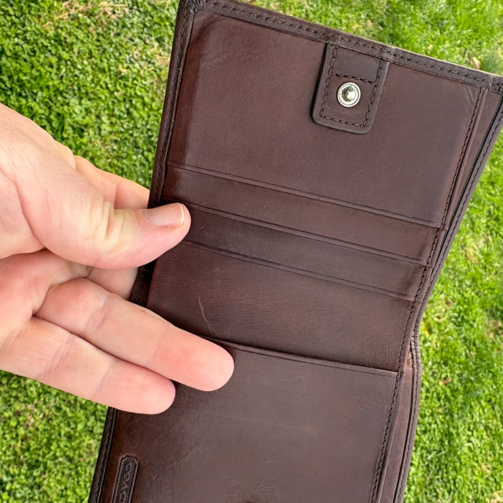 Coach Dark Brown Leather Wallet - Picture 5 of 7